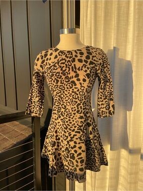 Wren Leopard Print 100% Silk Dress, Size Small
